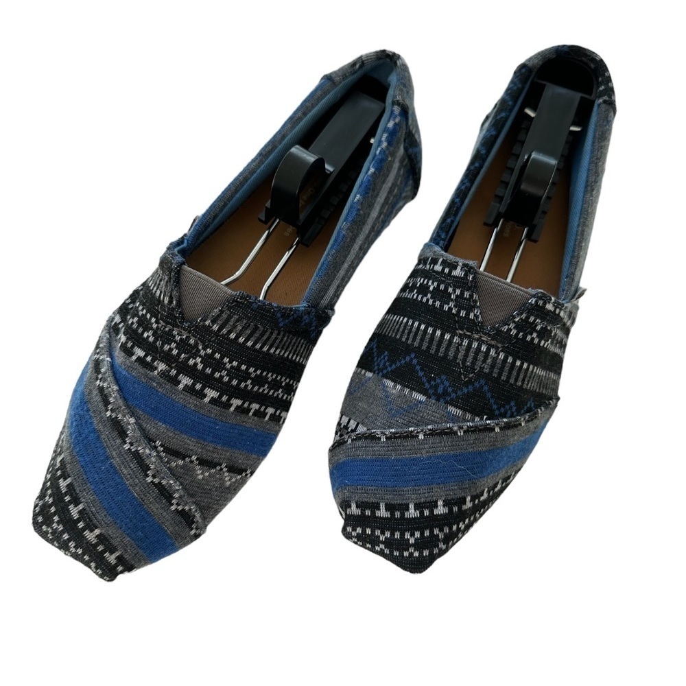 TOMS Classic Tribal Jersey Canvas
Flats Size 5.5 M,Blue Multi 5089